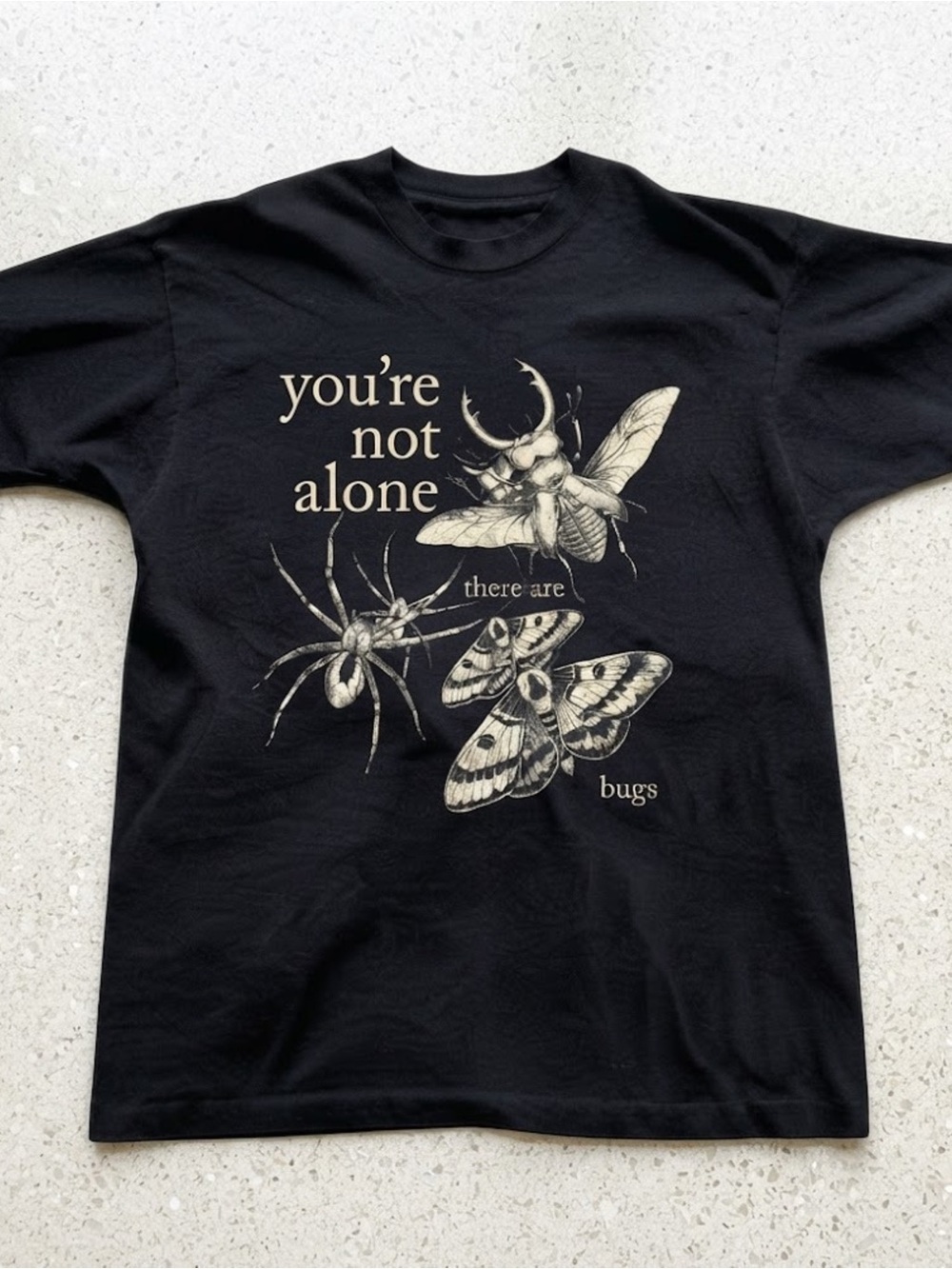 Insects Bugs Quote Graphic Tee Black Shirt Gildan T-Shirt - Picture 1 of 2